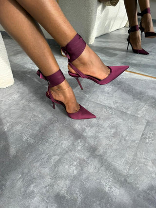 Eden Maroon Ankle Strap Heels