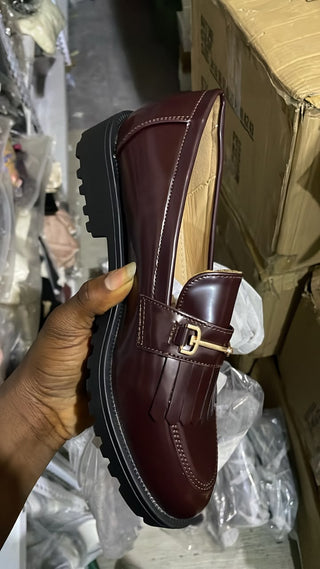 Korene Coffee Patent Loafers