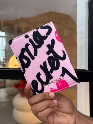 V Secret Pink And Black Passport Cover