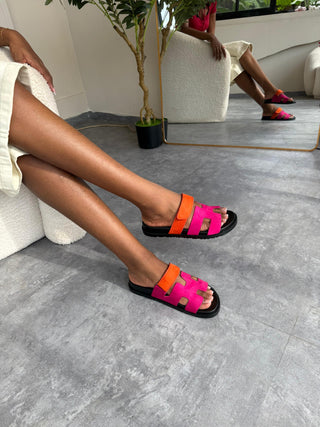 Janelle Pink/Orange Slides