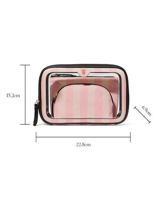 V Secret Black Travel Trio Makeup Bag