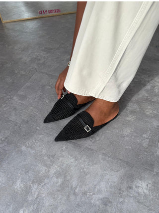 Hasiat Halfshoe Flats - Black