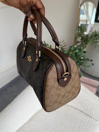 Laudina Rowan Satchel Bag - Coffee/Dark Apricot