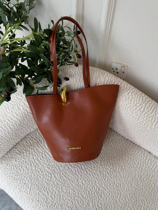 Josephine AD Brown Asymmetric Tote Bag