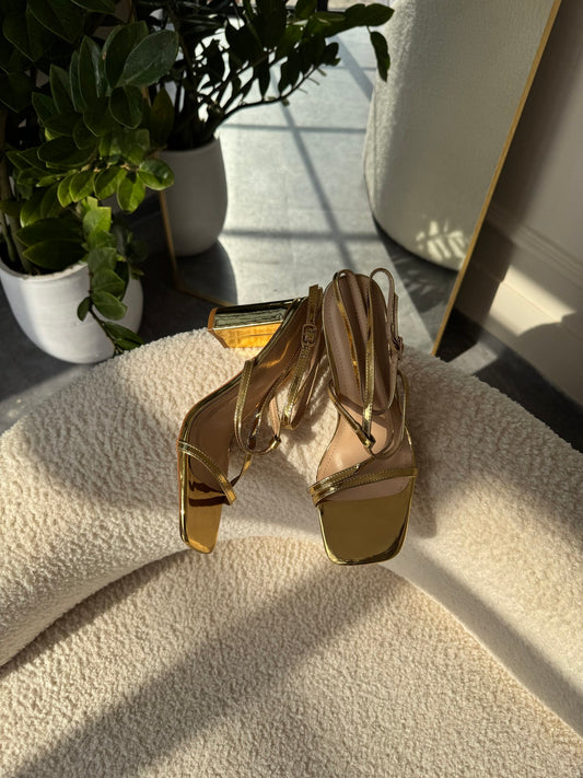Amorine block heels - Gold