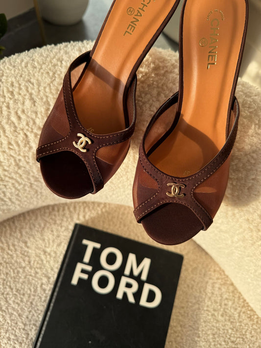 Julia Brown Mesh Mules
