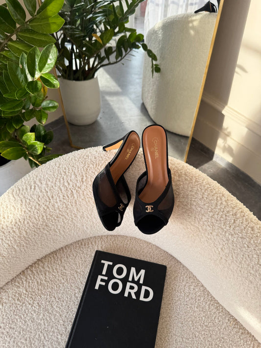 Julia Black Mesh Mules