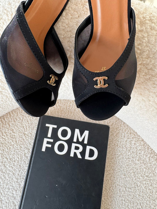 Julia Black Mesh Mules