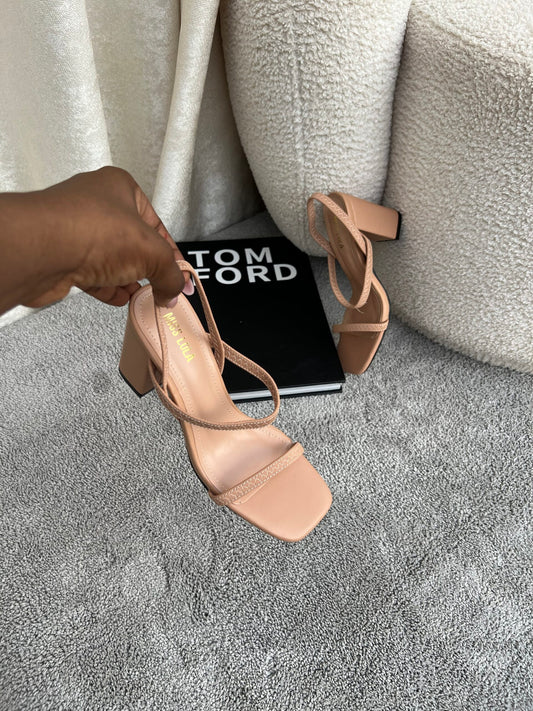 Emerie Sling Back Block Heel - Nude