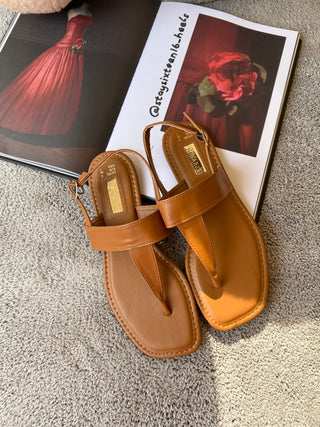 Francesca brown flat sandals