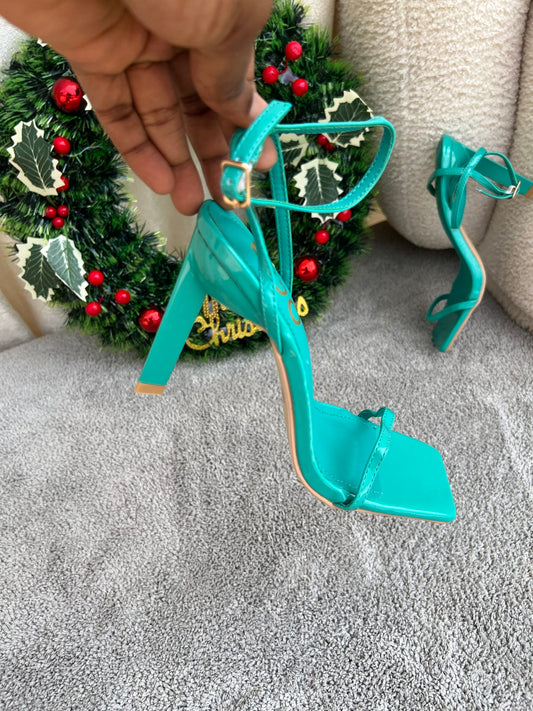 Sante Green Ankle strap Block Heels