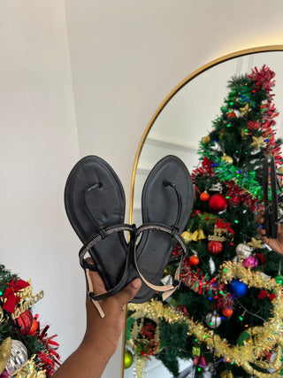 Marley Black Thong Sandal